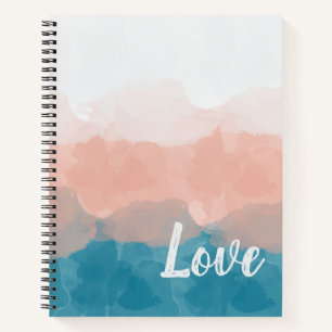 Ombre Rosa und Blau Liebe Graceful Gradient Notizbuch