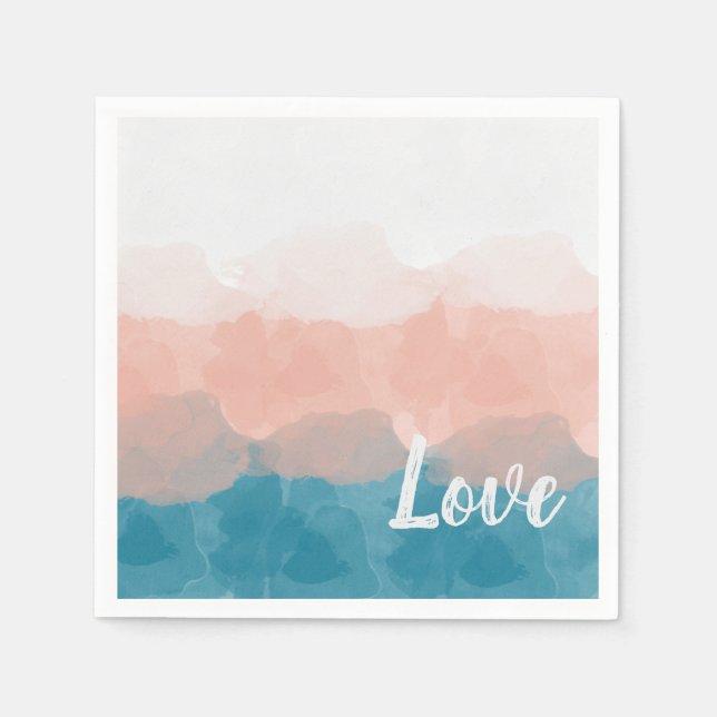 Ombre Rosa und Blau Liebe Graceful Gradient Serviette (Vorderseite)