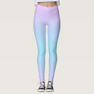 Ombré rosa und türkisfarben glänzen leggings