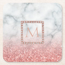 ombre Rose gold monogramm auf Marmorstein