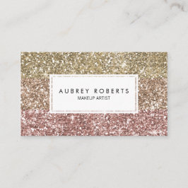 Ombre Rose Pink Gold Glitzer Girly Business Cards Visitenkarte