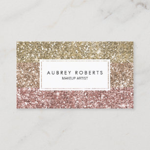 Ombre Rose Pink Gold Glitzer Girly Business Cards Visitenkarte