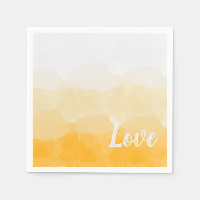 Ombre Saffron und Gelbe Liebe Serviette (Vorderseite)