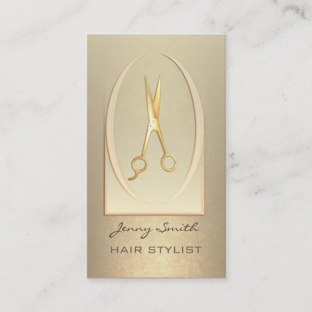 Ombre sanfte elegante moderne Luxus-Goldschere Visitenkarte (Vorderseite)
