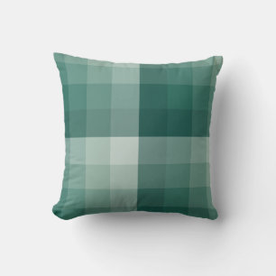 Ombre Schachbrett Blocks Pine Green Kissen
