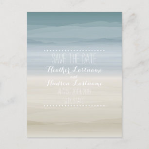 Ombré Shore Wedding speichern das Datum Ankündigungspostkarte