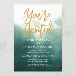 Ombre Sie sind eingeladen Brush Typografie Hochzei Einladung