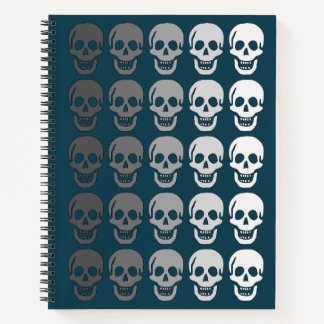 Ombre Skulls, Aquamarin Notizbuch