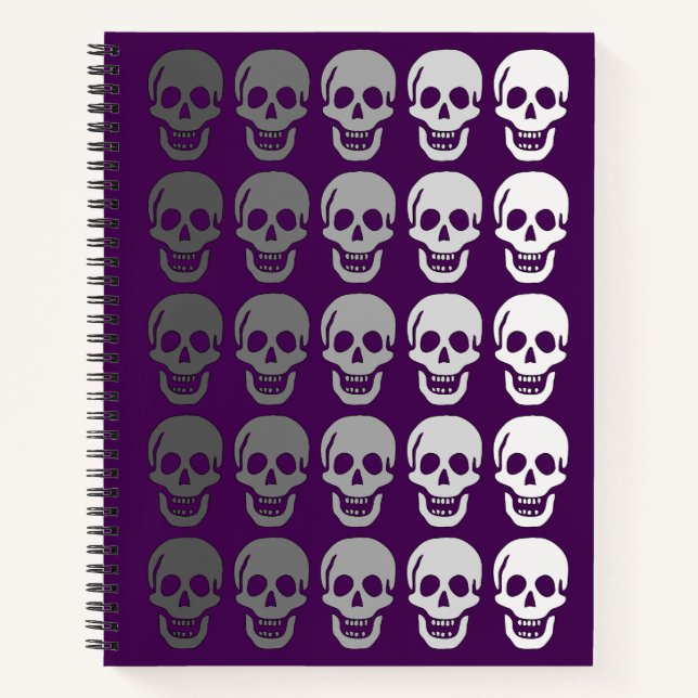 Ombre Skulls, Lila Notizbuch (Vorderseite)