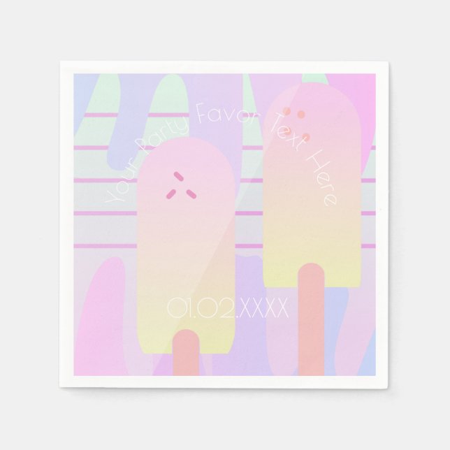 Ombre-Sommer-Spaß-Eispops Serviette (Vorderseite)