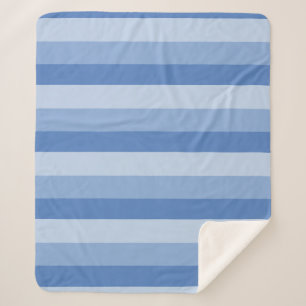 Ombre Streifen in blauen Tönen Sherpadecke