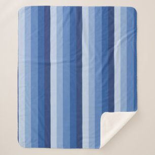 Ombre Streifen in blauen Tönen Sherpadecke