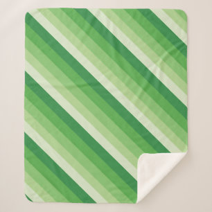 Ombre Streifen in diagonalen grünen Tönen Sherpadecke