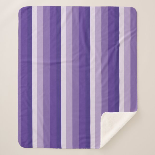 Ombre Streifen in lila Tönen Sherpadecke (Vorderseite)