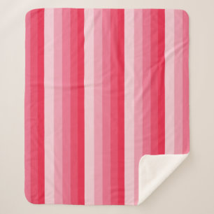 Ombre Streifen in Rot bis Rosa Sherpadecke