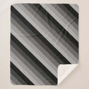 Ombre Streifen in schwarz bis grau Sherpadecke