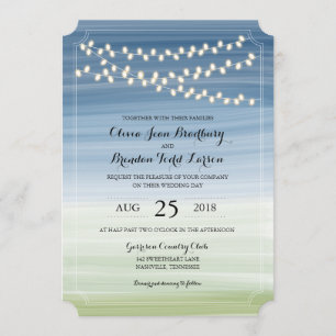 Ombre Summer Night Lights Hochzeit Einladung