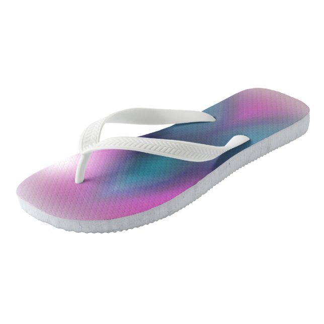 Ombre Sunburst Pink & Blue Pair Flip Flops (Schrägansicht)
