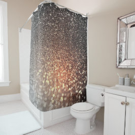 Ombre terracotta Kupfer funkelig glänzend Glitzer Duschvorhang