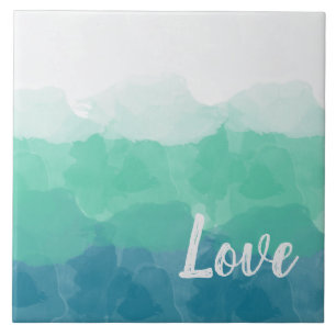 Ombre Türkise Blue und Green Liebe Gradient Fliese