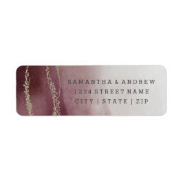 Ombre Watercolor Cranberry Wedding Rücksendeadress