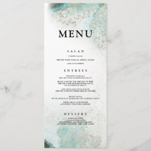 Ombre Watercolor Dinner Menü GREEN Menükarte