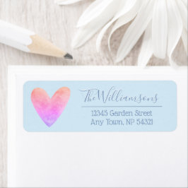 Ombre Watercolor Heart on Bale Blue