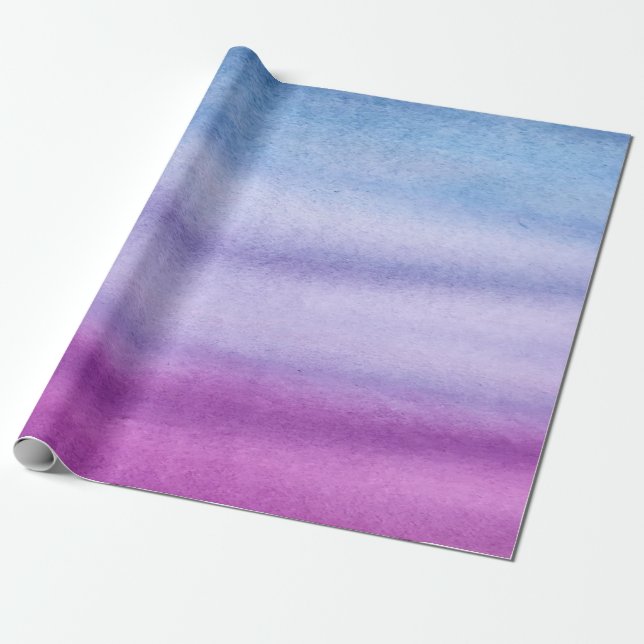 Ombre Watercolor-kundenspezifisches lila/blaues Geschenkpapier (Ungerollt)