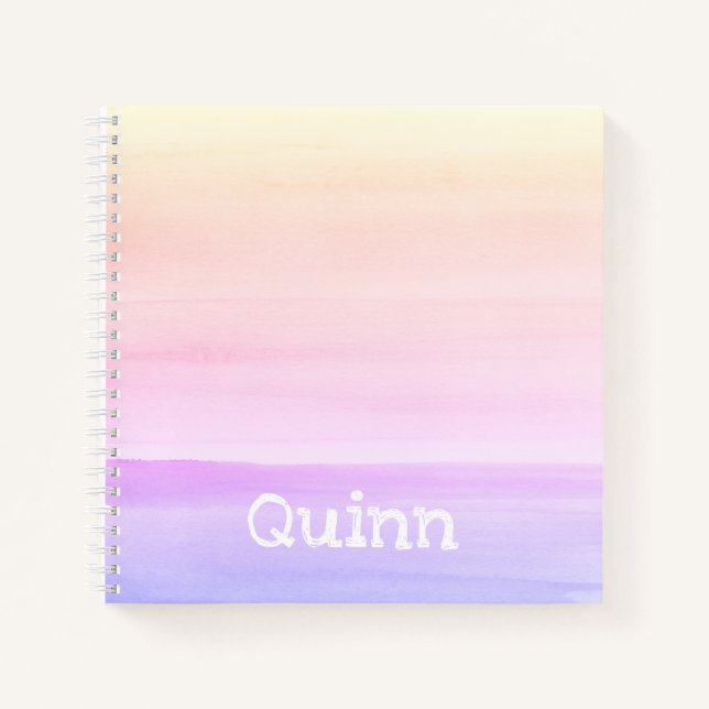 Ombre Watercolor Personalisiertes Notebook Notizbuch (Vorderseite)