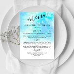 Ombre Watercolor Wedding Menu Cards - Blau Menükarte<br><div class="desc">Feiern Sie stilvoll mit diesen trendigen Hochzeitsmenüs. Dieses Design lässt sich leicht mit Ihrer speziellen Veranstaltungssprache personalisieren und Ihre Gäste werden begeistert sein,  wenn sie diese fantastischen Menüs erhalten.</div>