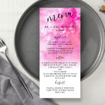 Ombre Watercolor Wedding Menu Cards - Rosa Werbekarte<br><div class="desc">Feiern Sie stilvoll mit diesen trendigen Hochzeitsmenüs. Dieses Design lässt sich leicht mit Ihrer speziellen Veranstaltungssprache personalisieren und Ihre Gäste werden begeistert sein,  wenn sie diese fantastischen Menüs erhalten.</div>