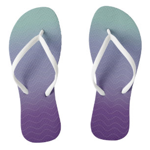 Ombré Waves - Aquamarin und Lila Flip Flops