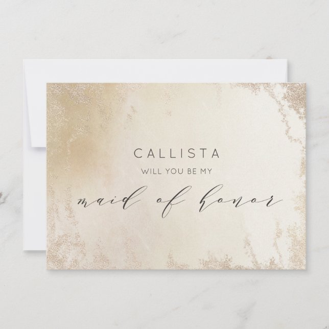 Ombre Yellow Luxe Trauzeugin Vorschlag Card (Vorderseite)