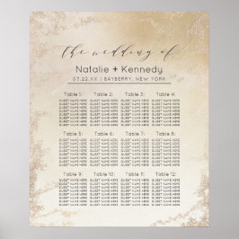 Ombre Yellow Luxe Wedding Table Seekarte Poster