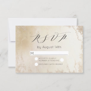 Ombre Yellow Mattiert Foil Watercolor Wedding RSVP Karte