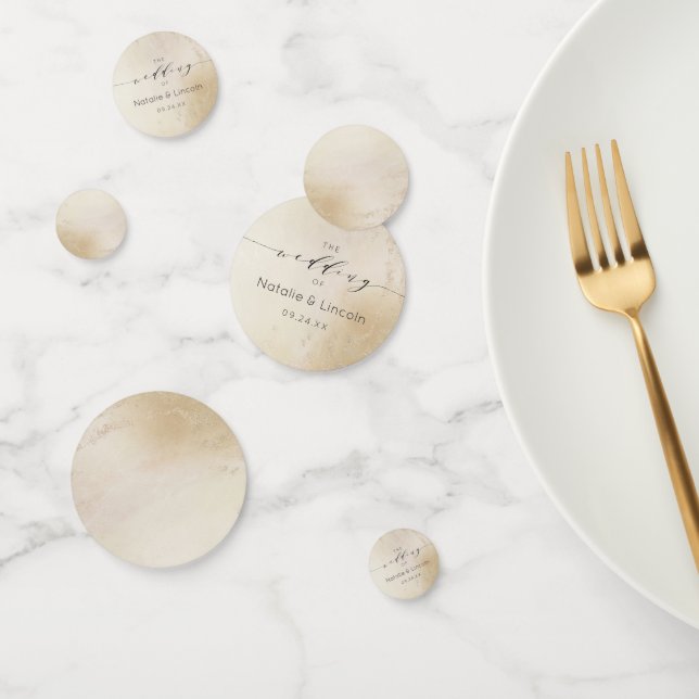 Ombre Yellow Mattiert Foil Wedgram Konfetti (Gruppe)