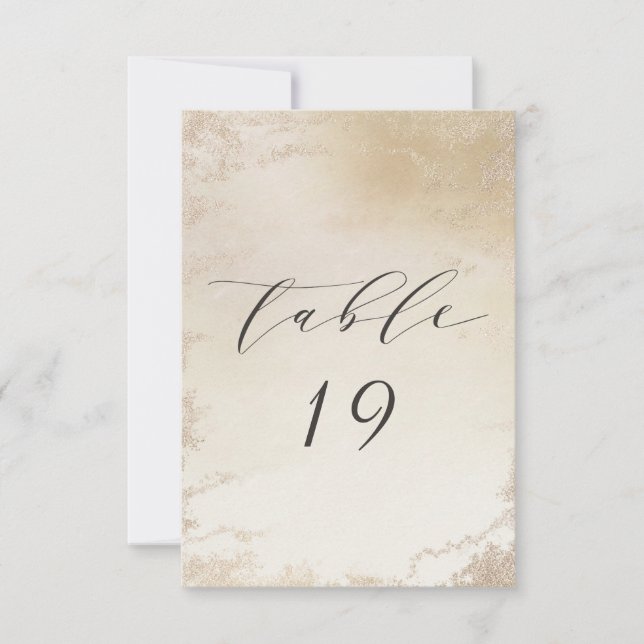 Ombre Yellow Mattiert Wedding Tischnummern (Vorderseite)