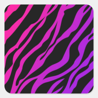 Ombre Zebra Print Quadratischer Aufkleber
