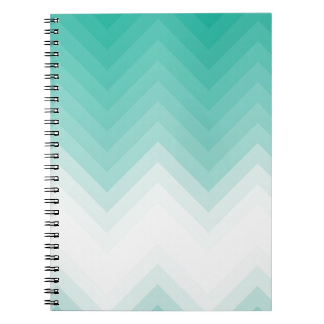 Ombre Zickzack Emerald Green Note Book Gradient Notizblock (Vorderseite)