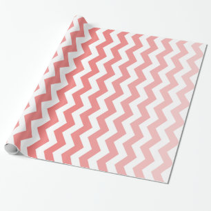 Ombre Zickzack korallenrotes Verpackungs-Papier Geschenkpapier