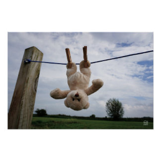 Omdenken naar positief en humor. poster