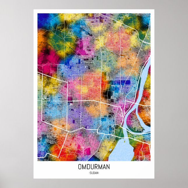 Omdurman Sudan City Map Poster (Vorne)