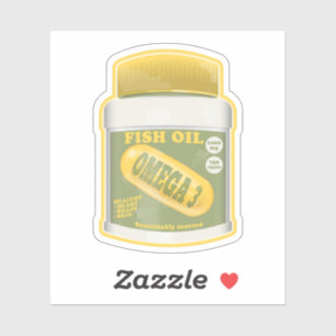 Omega 3 Fischöl Aufkleber