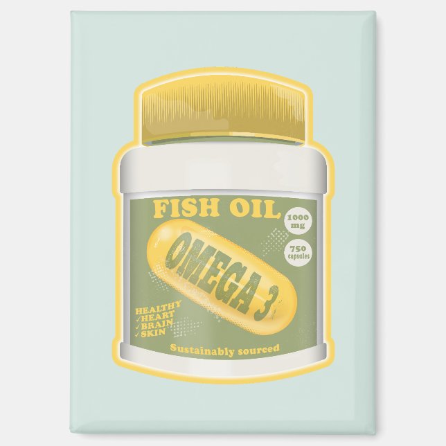 Omega 3 Fischöl Magnet (Vorderseite)