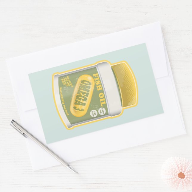 Omega 3 Fischöl Rechteckiger Aufkleber (Umschlag)