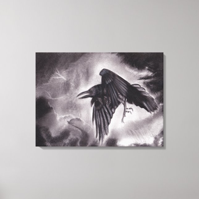 Omen Raven Canvas Print Leinwanddruck (Vorderseite)