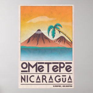 Ometepe Nicaragua Poster Vintage Reise Kunst mit