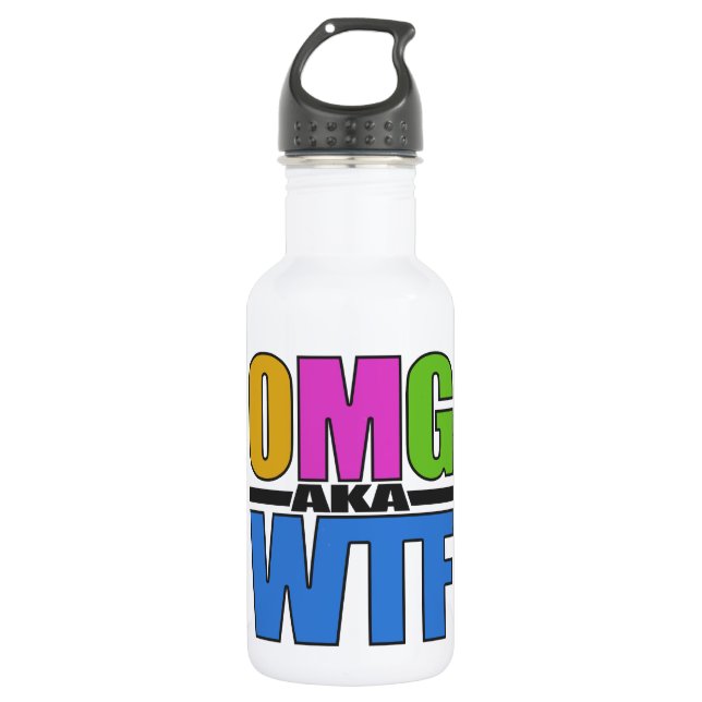 OMG alias WTF Edelstahlflasche (Vorderseite)