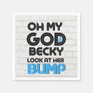 OMG Becky Blue 90's Urban Retro Baby Shower Fevor Serviette