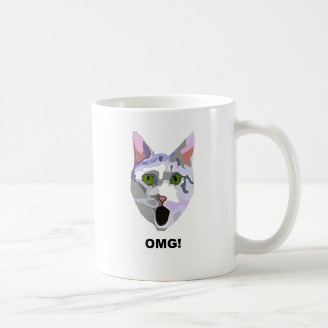 OMG! CAT 'was hat er gesehen? ' Tasse (Rechts)
